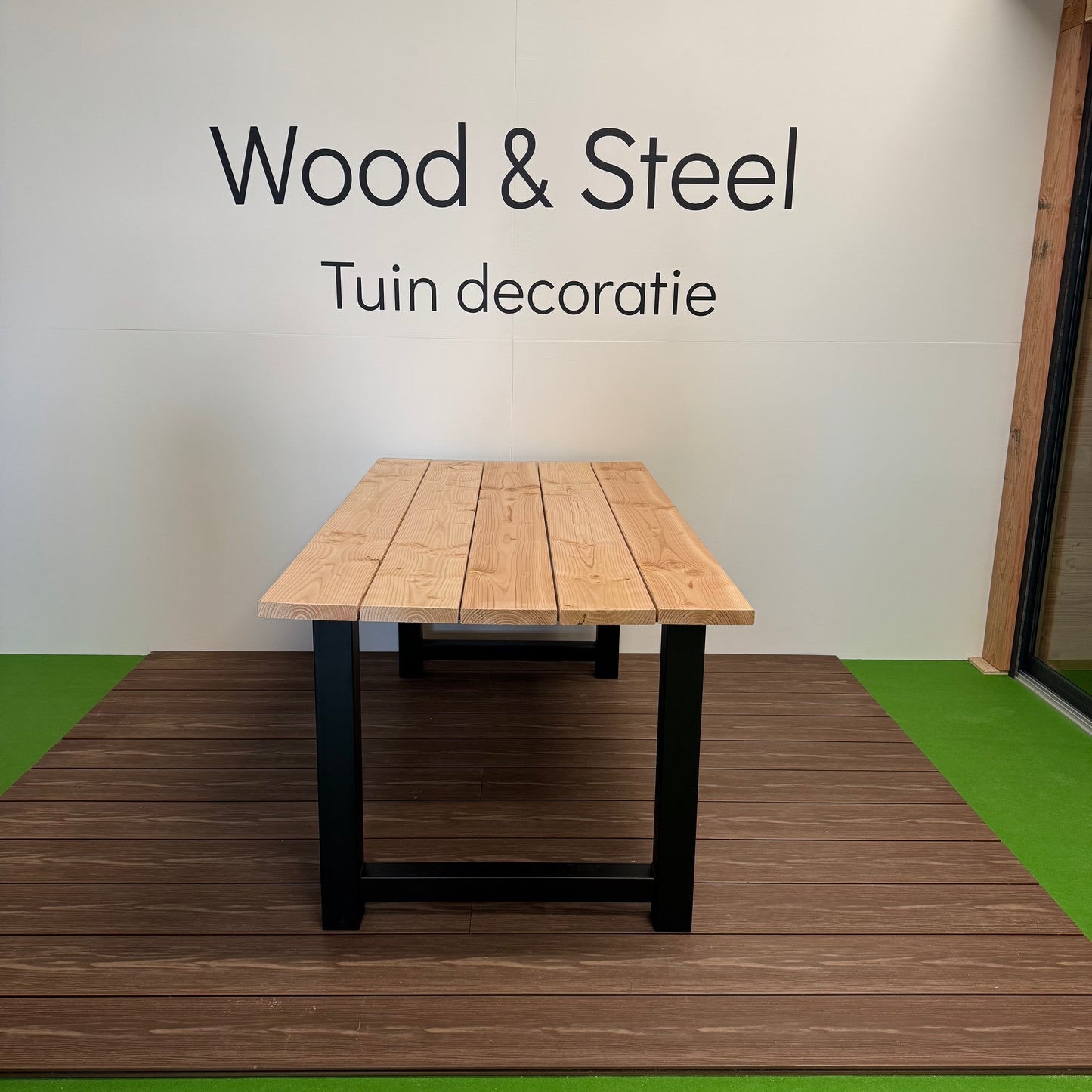 Tuintafel H-poot standaard blad