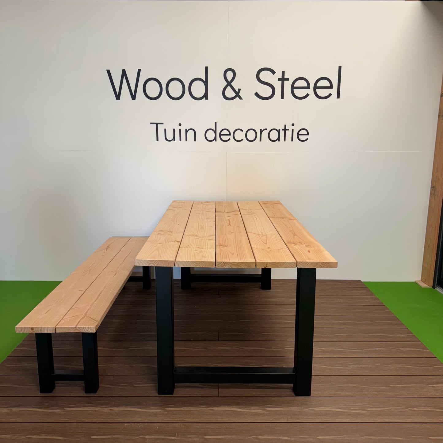 Tuintafel H-poot standaard blad