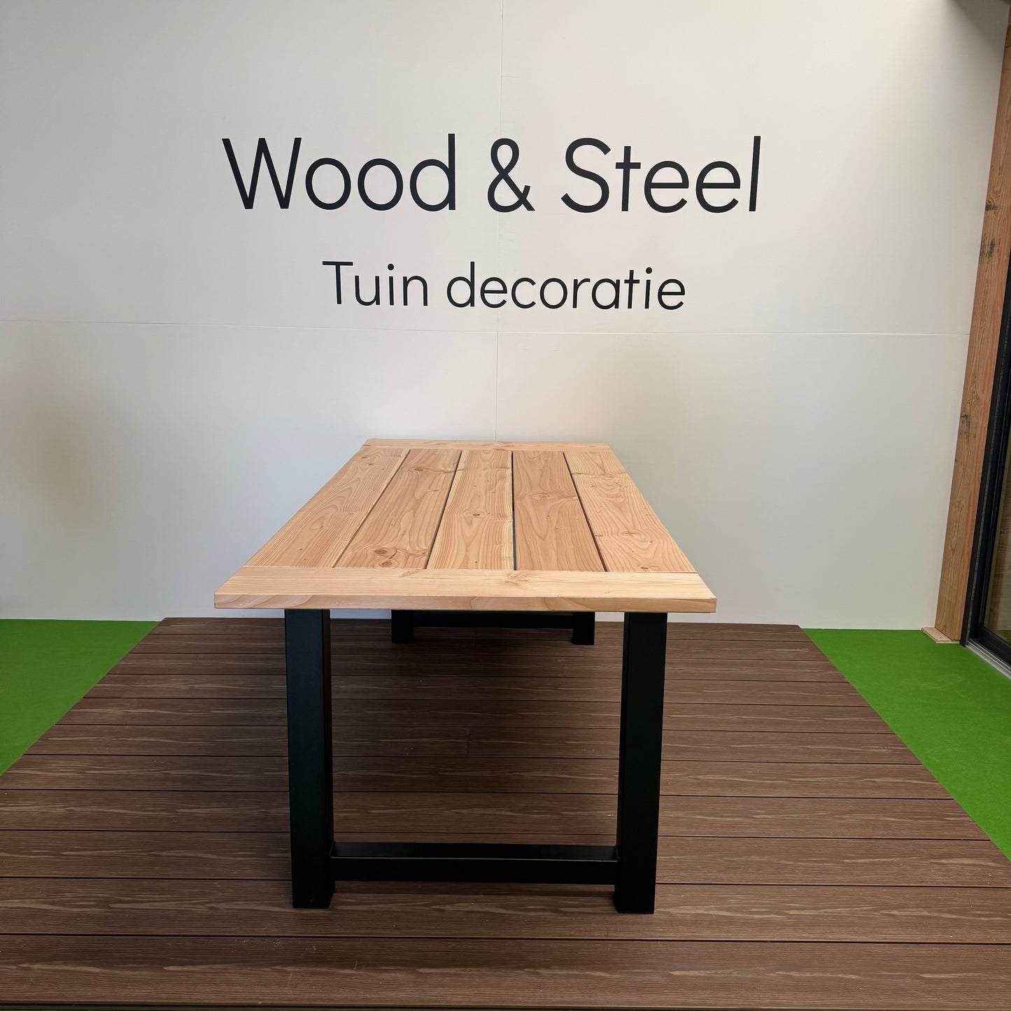 Tuintafel H-poot luxe blad