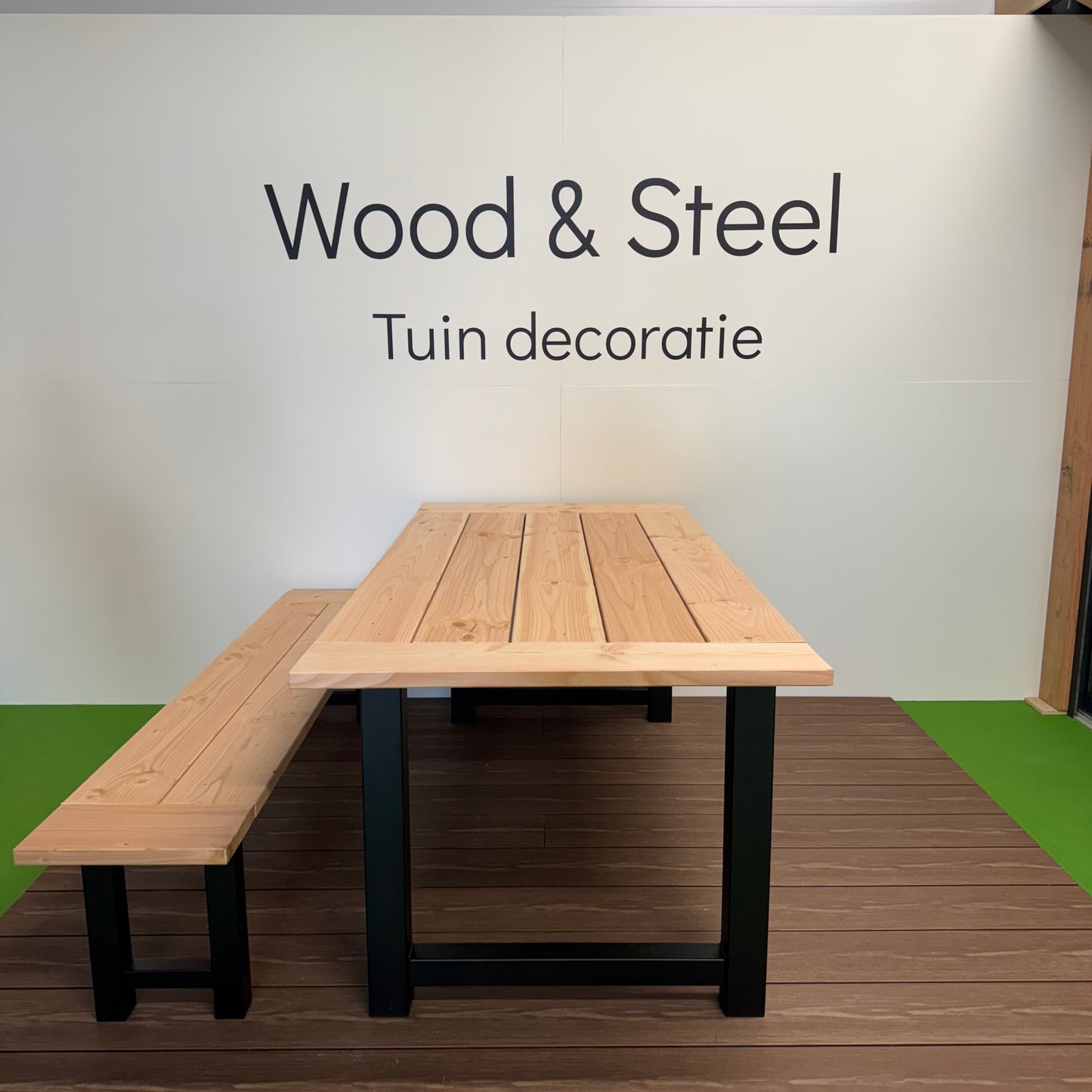 Tuintafel H-poot luxe blad