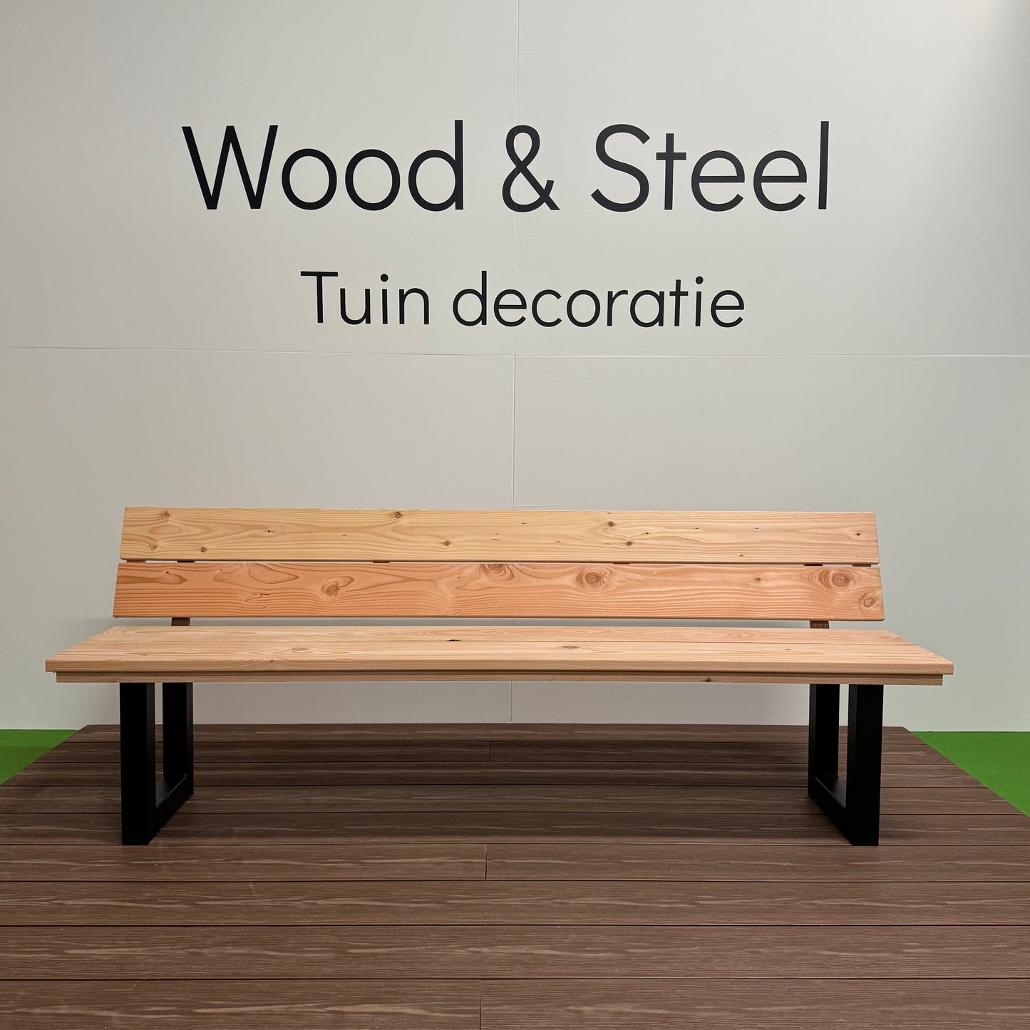 Tuinbank U-poot met leuning