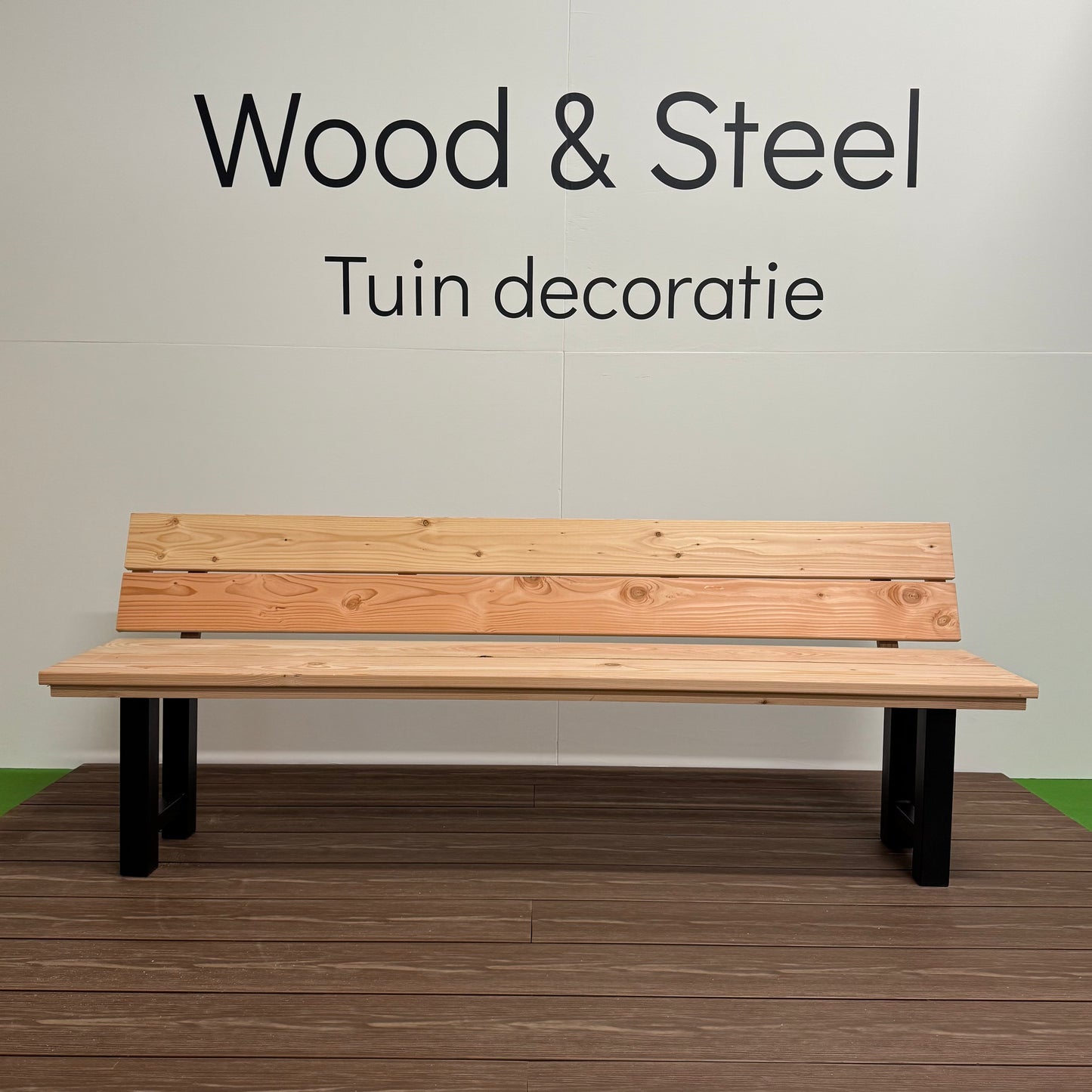 Tuinbank H-poot met leuning