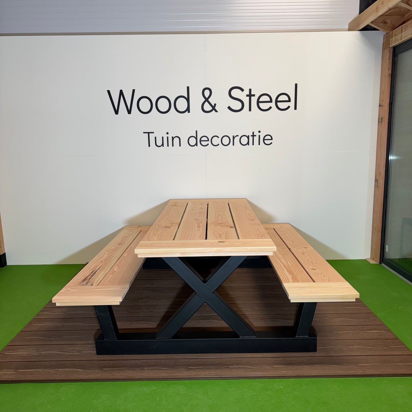 Picknicktafel X-poot luxe blad