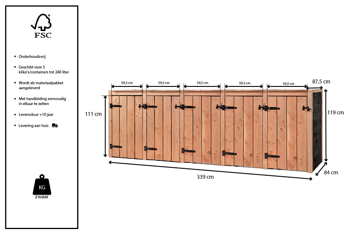 Container ombouw Luik | 5 containers