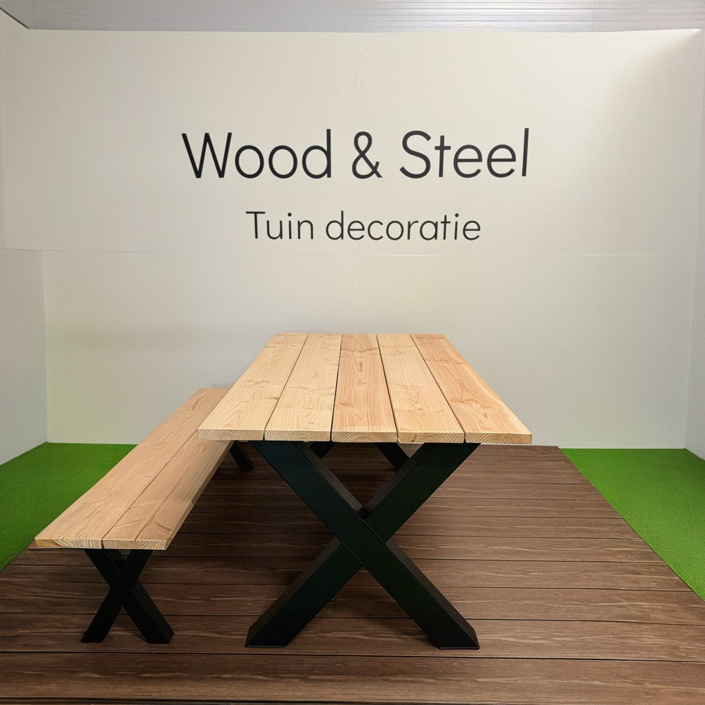 Tuintafel X-poot standaard blad