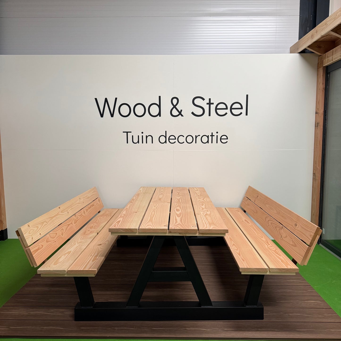 Picknicktafel A-poot standaard blad met rugleuning