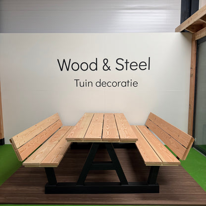 Picknicktafel A-poot standaard blad met rugleuning