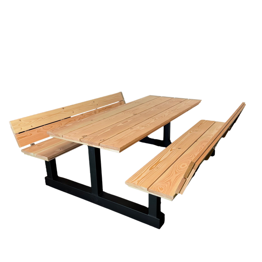 Picknicktafel T-poot standaard blad met rugleuning