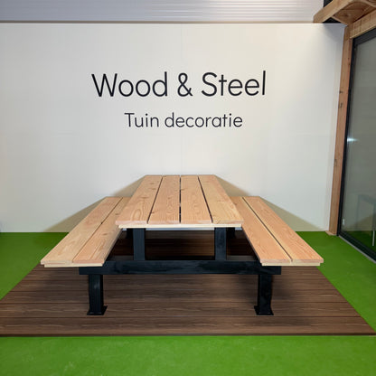 Picknicktafel H-poot standaard blad