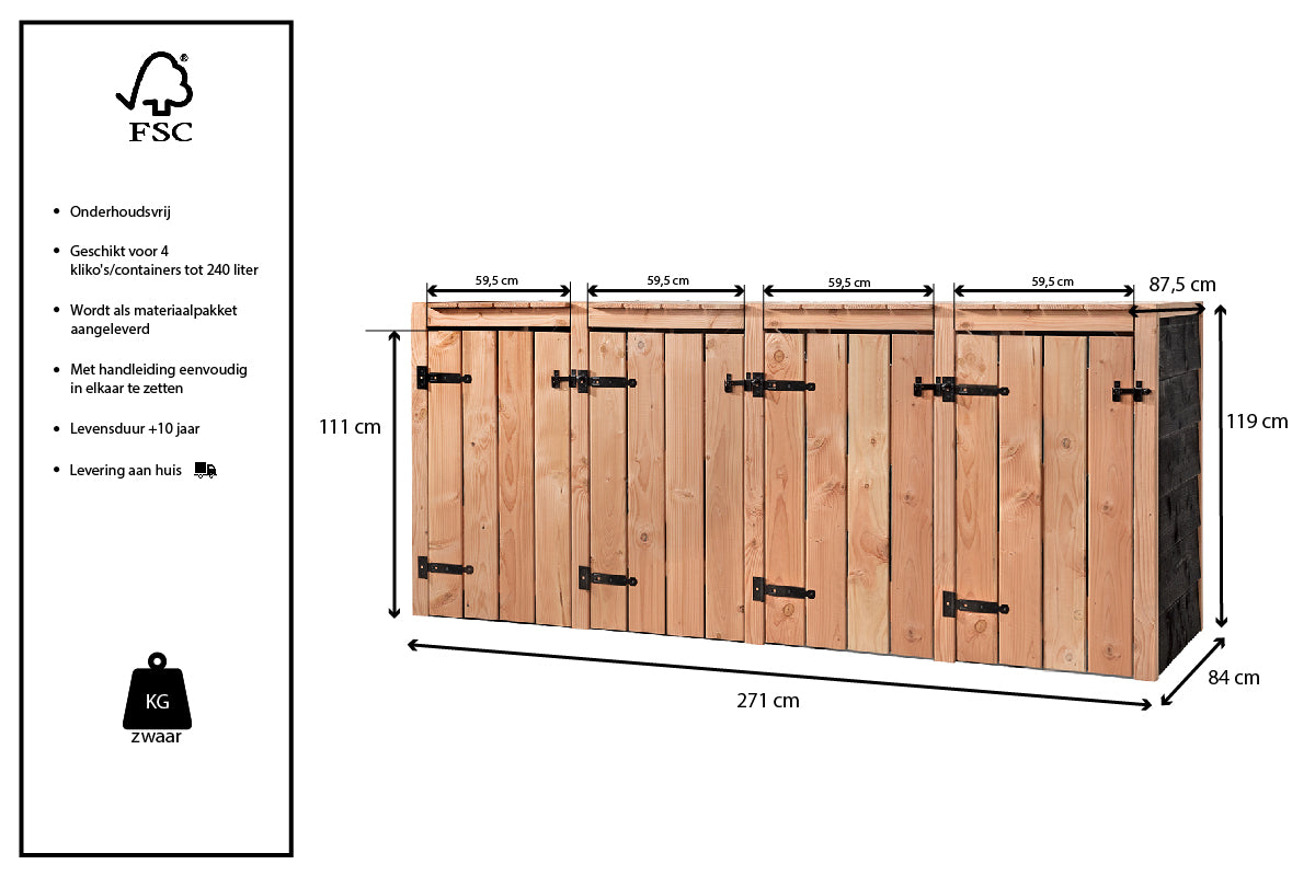 Container ombouw Luik | 4 containers