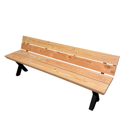 Tuinbank X-poot met leuning