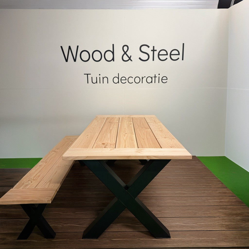 Tuintafel X-poot luxe blad