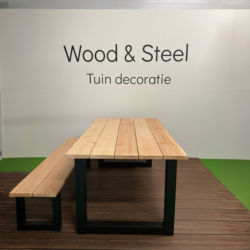 Tuintafel U-poot standaard blad