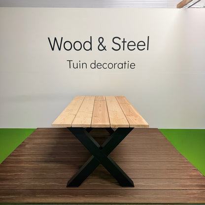 Tuintafel X-poot standaard blad