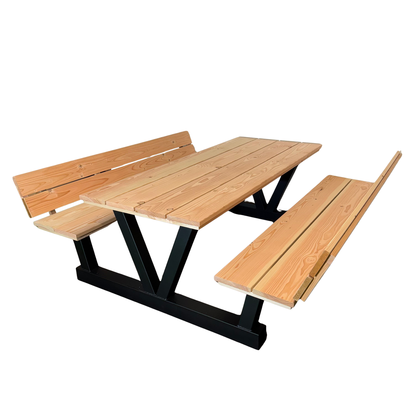 Picknicktafel V-poot standaard blad met rugleuning
