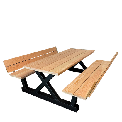 Picknicktafel X-poot standaard blad met rugleuning